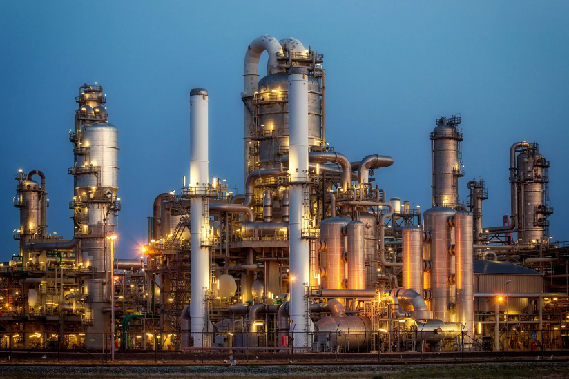 A cost-efficient oil refinery power plant using low-pressure static mixers to optimise its processes